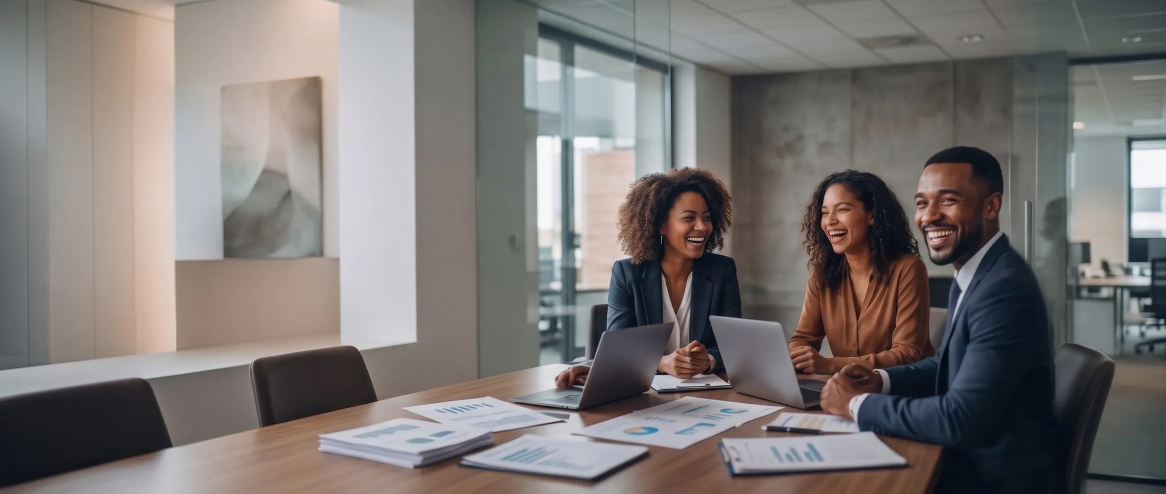 Team of auditors in conversation in a meeting room